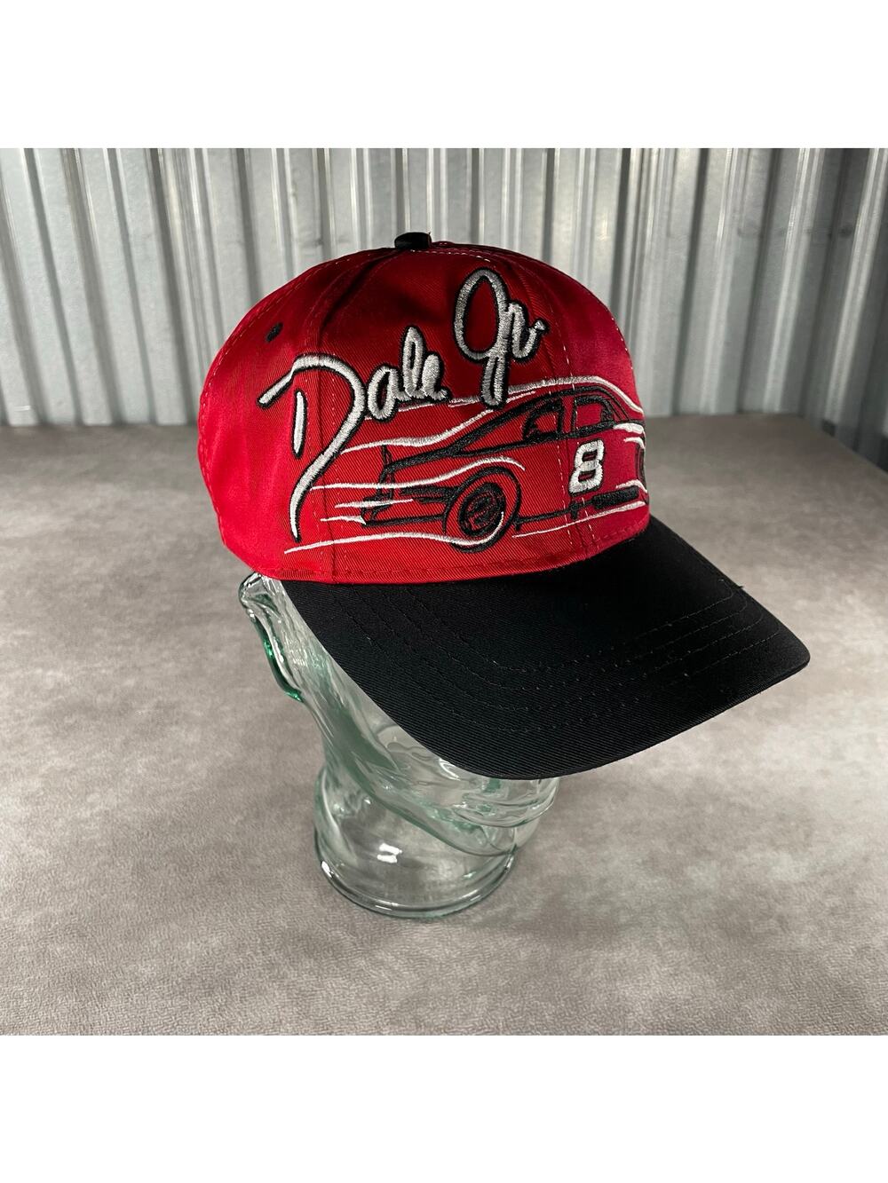 Dale Earnhardt Jr 8 NASCAR Embroidered Hat Cap Red Black Snapback